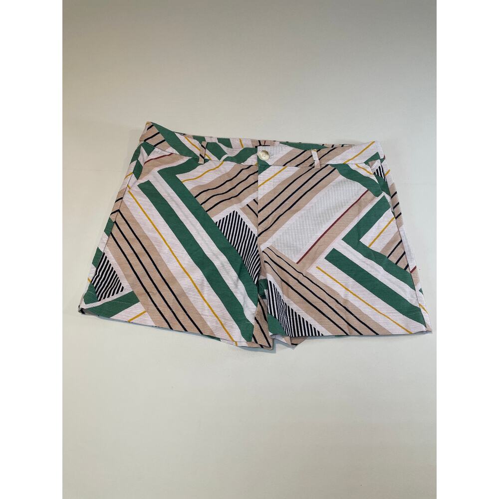 Ann Taylor Shorts Size 16 White Textured Abstract Print Cotton